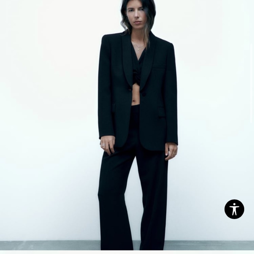 Zara: Black Long Flowy Pants, Size M, stretchy trousers, NWT